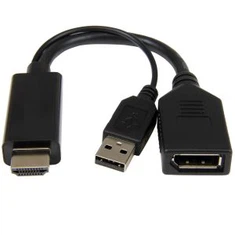 HDMI do konwertera DisplayPort MSLFORCES HDMI do adaptera DP z zasilaniem USB - rozdzielczość 4K * 2K / 30Hz